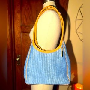 Fossil Woven Straw Purse Bag | Blue |